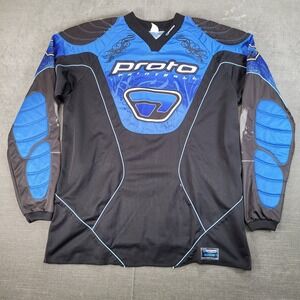 Proto Paintball Jersey Long Sleeve Padded Blue Black Mens Medium